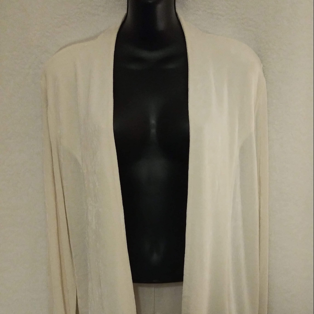 Chico's Travelers Size 3 White Cardigan